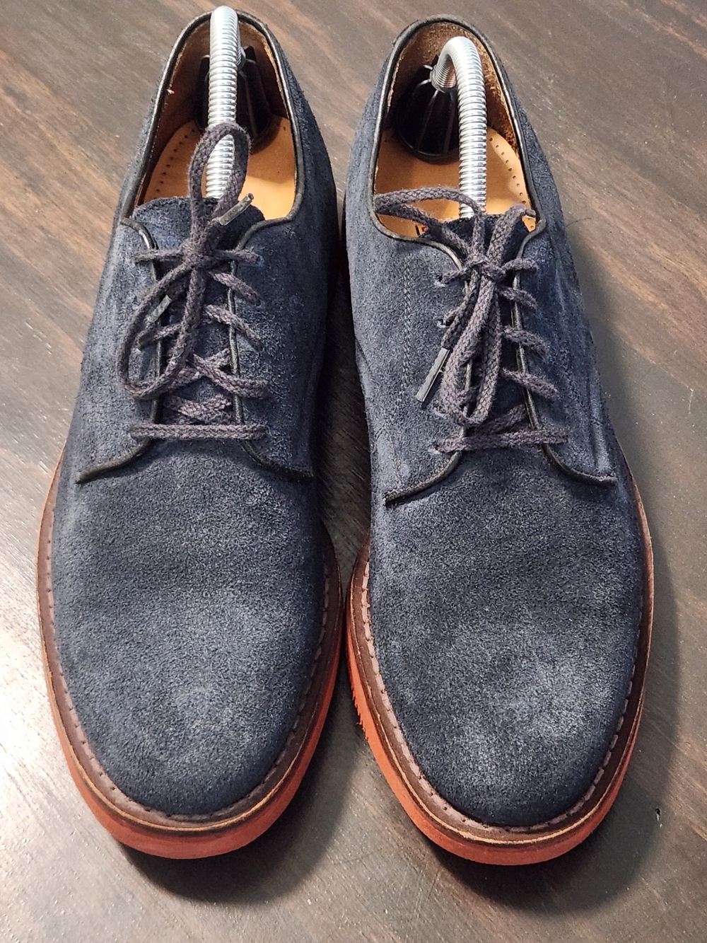 Cole Haan Country Derby Shoes Men’s 9D Blue Suede Lace Up Plain Toe Dress Casual - Picture 2 of 10